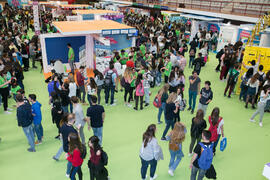 Estand de las Escuelas de Ingenierías Industriales. Jornadas de Puertas Abiertas de la Universidad de Málaga. Complejo Polideportivo Universitario. Abril de 2018