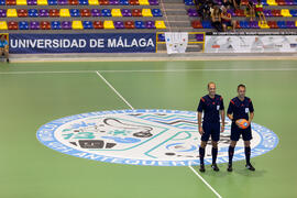 Árbitros del partido Portugal contra Rusia. 14º Campeonato del Mundo Universitario de Fútbol Sala 2014 (FUTSAL). Antequera. Julio de 2014