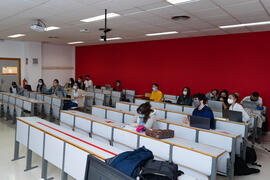 Aula de la Facultad de Ciencias de la Comunicación de la Universidad de Málaga. Campus de Teatinos. Octubre de 2020