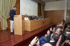Intervención de Joaquín Sánchez. I Premios del Aula de Economía y Deporte de la Universidad de Málaga. Edificio del Rectorado. Febrero de 2024