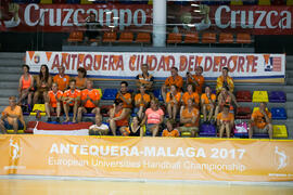 Partido Universidad Radboud - Universidad de Colonia. Categoría femenina. Campeonato Europeo Universitario de Balonmano. Antequera. Julio de 2017