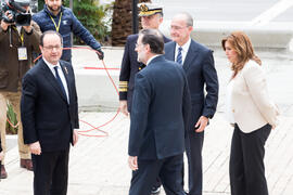 Llegada de autoridades. XXV Cumbre Hispano-Francesa. Edificio del Rectorado. Febrero de 2017