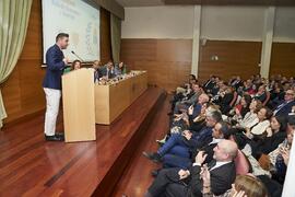 Intervención de Joaquín Sánchez. I Premios del Aula de Economía y Deporte de la Universidad de Málaga. Edificio del Rectorado. Febrero de 2024