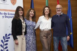 Foto de grupo. I Premios del Aula de Economía y Deporte de la Universidad de Málaga. Edificio del Rectorado. Febrero de 2024