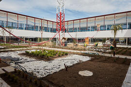 Obras en el interior del nuevo Pabellón de Gobierno. Campus de Teatinos. Abril de 2021