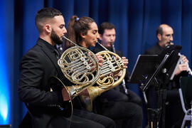 Trompas. Concierto de Bandas Sonoras de la 31 edición de Fancine de la Universidad de Málaga. Auditorio de la Escuela Técnica de Ingeniería de Telecomunicaciones e Informática. Noviembre de 2021