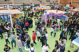 Estand de Psicología y Logopedia. Jornadas de Puertas Abiertas de la Universidad de Málaga. Complejo Polideportivo Universitario. Abril de 2018
