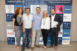 Grupo de autoridades. Gala del Deporte Universitario. Escuela Técnica Superior de Ingeniería de Telecomunicaciones. Junio de 2015