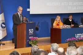 Intervención de Miguel Porras Fernández. Apertura del Curso Académico 2023/2024 de la Universidad de Málaga. Paraninfo. Septiembre de 2023