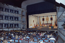 Investidura como Doctor "Honoris Causa" de D. Manuel Elkin Patarroyo por la Universidad de Málaga. Teatro Cervantes. Junio de 1996