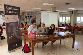Luis Ayuso Sánchez, Eugenio Luque Domínguez, y Livia García Faroldi en la presentación del libro 'Los españoles y la sexualidad en el siglo XXI'. Facultad de Ciencias Económicas y Empresariales. Mayo 2015