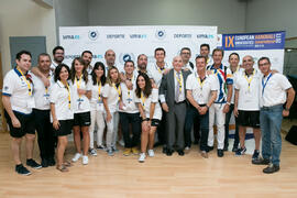 Foto de grupo tras la ceremonia de inauguración del Campeonato Europeo Universitario de Balonmano. Antequera. Julio de 2017