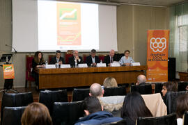 Mesa presidencial. Entrega de premios de la XI Olimpiada de Economía. Facultad de Ciencias Económicas y Empresariales. Febrero de 2019