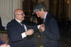 Entrega de medallas de la Cofradía de los Estudiantes. Misa de Lunes Santo. Iglesia de San Agustín. Marzo de 2018
