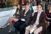 Cristina Peláez, Rafael García y Gregorio García. Inauguración de la exposición "Historias para mirar: cómic y novela gráfica desde la bilbioteca". Biblioteca General.  Abril de 2014