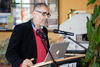 Juan Carlos Pérez García, "Pepo Pérez". Inauguración de la exposición "Historias para mirar: cómic y novela gráfica desde la bilbioteca". Biblioteca General.  Abril de 2014