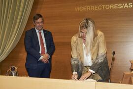 Toma de posesión de Esther Rando Burgos como nueva asesora en materia de Transparencia, Calidad Normativa y Procedimiento Electrónico de la Universidad de Málaga. Edificio del Rectorado. Abril de 2024