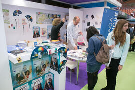Estand de la Diputación de Málaga. Jornadas de Puertas Abiertas de la Universidad de Málaga. Complejo Polideportivo Universitario. Abril de 2018