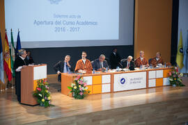 Apertura del Curso Académico 2016/2017 de la Universidad de Málaga. Salón de actos de la Escuela de Ingenierías Industriales. Septiembre de 2016