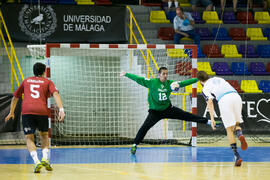 Partido Universidad del Miño - Universidad de Málaga. Categoría masculina. Campeonato Europeo Universitario de Balonmano. Antequera. Julio de 2017