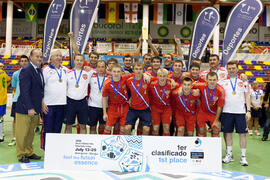 Medalla de oro para Rusia. Acto de clausura y entrega de medallas. 14º Campeonato del Mundo Universitario de Fútbol Sala 2014 (FUTSAL). Antequera. Julio de 2014