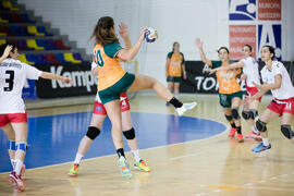 Partido Universidad de Valencia - Universidad de Aksaray. Categoría femenina. Campeonato Europeo Universitario de Balonmano. Antequera. Julio de 2017