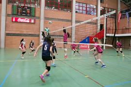 Partido femenino Universidad de Málaga - Universidad de A Coruña. Campeonato de España Universitario de Voleibol. Complejo Polideportivo Universitario. Abril de 2018