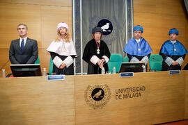 Investidura como Doctor "Honoris Causa" de Miguel Delibes de Castro por la Facultad de Ciencias de la Universidad de Málaga. Rectorado. Junio de 2014