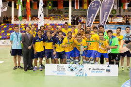 Medalla de plata para Brasil. Acto de clausura y entrega de medallas. 14º Campeonato del Mundo Universitario de Fútbol Sala 2014 (FUTSAL). Antequera. Julio de 2014