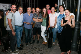 Foto de grupo tras el concierto de Dorantes. Cursos de Verano de la Universidad de Málaga. Ronda. Julio de 2018