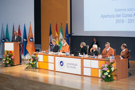 Antonio Ramírez de Arellano en la Apertura del Curso Académico 2016/2017 de la Universidad de Málaga. Salón de actos de la Escuela de Ingenierías Industriales. Septiembre de 2016