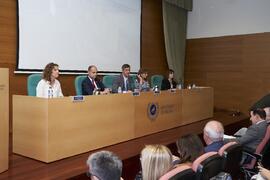 Mesa presidencial. I Premios del Aula de Economía y Deporte de la Universidad de Málaga. Edificio del Rectorado. Febrero de 2024