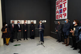 Intervención de José Ángel Narváez. Inauguración de la exposición "Why not Korea?". Edificio del Rectorado de la Universidad de Málaga. Enero de 2022