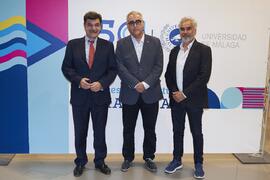 Gaspar Garrote, Antonio Heredia y Vicente Martínez. Concierto Conmemorativo del 50 Aniversario de la Universidad de Málaga. Auditorio Edgar Neville, Málaga. Junio de 2022