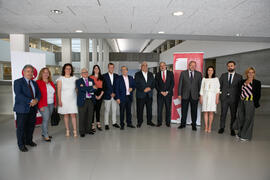 Autoridades. Desayuno Informativo de Aula Magna con motivo de su XX Aniversario. Consejo de Estudios Sociales y Comercio de la Universidad de Málaga. Mayo de 2018