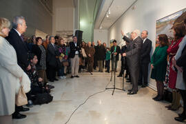 Eugenio Chicano en la inauguración de su exposición "Paisajes Andaluces". Museo del Patrimonio Municipal. Diciembre de 2016