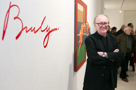 Aurelio Díaz, Buly, en la Inauguración de su exposición "Inventario". Centro de Arte Contemporáneo Francisco Hernández, Vélez-Málaga. Diciembre de 2018