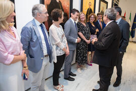 Pedro Duque saluda al equipo de gobierno de la Universidad de Málaga. Edificio del Rectorado. Junio de 2018