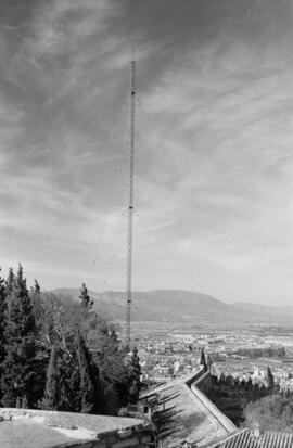 Málaga. Antena de radio en Gibralfaro. Marzo de 1963