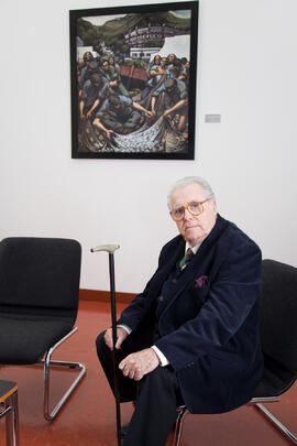 Inauguración de la Exposición Murales de Eugenio Chicano "El Copo" y "Puerta Oscura". Escuela Técnica Superior de Ingeniería Informática. Noviembre de 2013