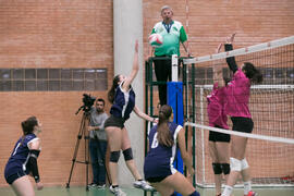 Partido femenino Universidad de Málaga - Universidad de A Coruña. Campeonato de España Universitario de Voleibol. Complejo Polideportivo Universitario. Abril de 2018