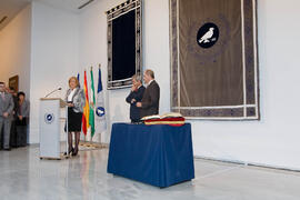 Toma de posesión de Adelaida de la Calle Martín como Rectora de la Universidad de Málaga. Rectorado. Febrero de 2008