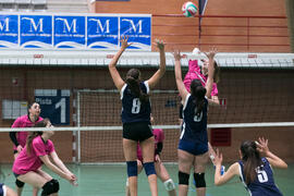 Partido femenino Universidad de Málaga - Universidad de A Coruña. Campeonato de España Universitario de Voleibol. Complejo Polideportivo Universitario. Abril de 2018