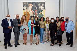 Foto de grupo. Visita a la exposición "Eugenio Chicano Siempre". Museo de Málaga. Junio de 2021