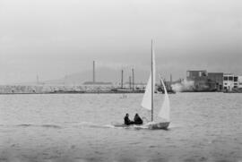 Regata de balandros. Puerto de Málaga. Enero de 1963
