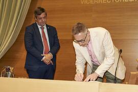 Toma de posesión de Santiago Palanco López como nuevo Vicerrector Adjunto de Sostenibilidad de la Universidad de Málaga. Edificio del Rectorado. Abril de 2024
