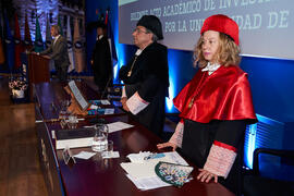 Mesa presidencial. Investidura de nuevos doctores por la Universidad de Málaga. Paraninfo. Junio de 2022