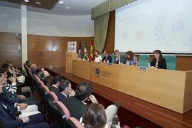 Intervención de Macarena Parrado. I Premios del Aula de Economía y Deporte de la Universidad de Málaga. Edificio del Rectorado. Febrero de 2024