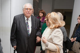 Eugenio Chicano momentos previos a la inauguración de su exposición "Paisajes Andaluces". Museo del Patrimonio Municipal. Diciembre de 2016
