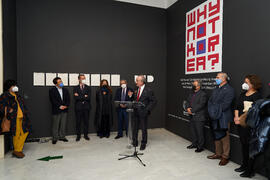 Intervención de Francisco de la Torre. Inauguración de la exposición "Why not Korea?". Edificio del Rectorado de la Universidad de Málaga. Enero de 2022